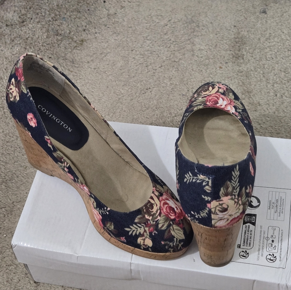 Denim floral Wedge - Picture 7 of 8